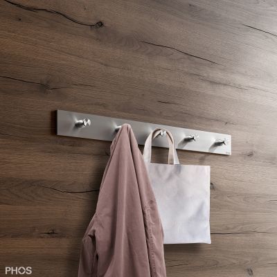 现代风格挂衣钩 - HL5 - PHOS Design GmbH - 磨砂不锈钢 / 多头 / 专业