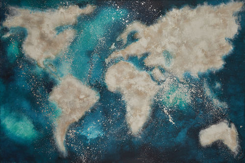 帆布装饰画 - POR UN MUNDO AZUL - ICI ET LA - 混合型 / 抽象风格 / 现代风格