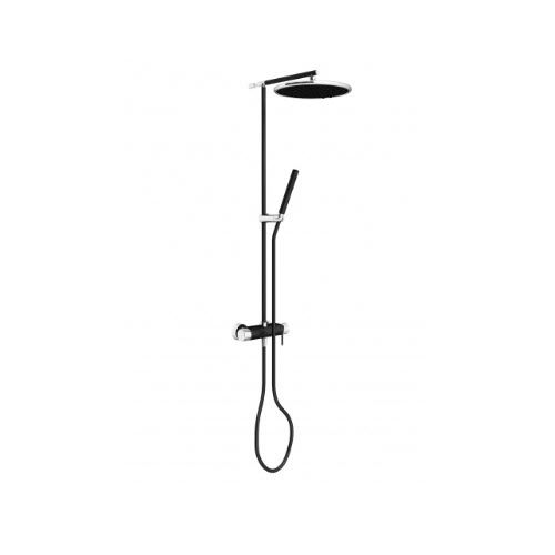 墙面嵌入式淋浴套件 - KIT SYSTEM SINGLE LEVER 18 CARBON - Nikles - 现代风格 / 带有手持淋浴喷头 / 雨水