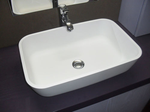 台上盆 - HUB - COMPAB - Corian®可丽耐 / 长方形 / 现代风格