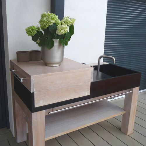 不锈钢厨房水槽柜 / 用于花园 - PLANCHA - BALIAN BETON Atelier