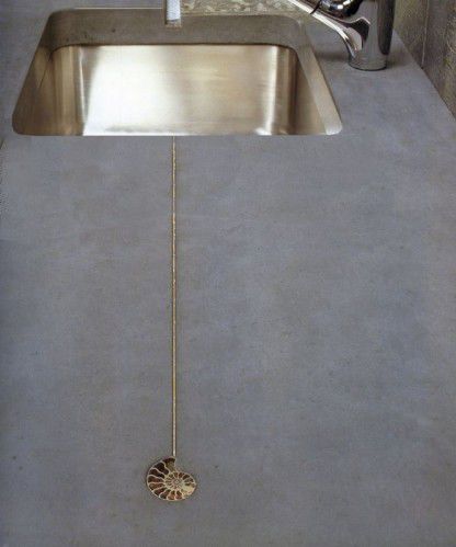 单槽厨房水槽 - BALIAN BETON Atelier - 带沥水架 / 不锈钢 / 整体式