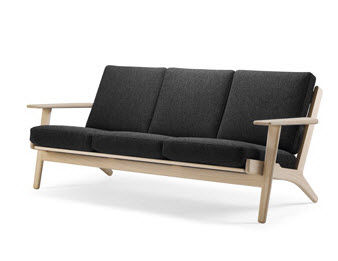 现代风格沙发 - GE 290 - Getama Danmark - 皮质 / 黑色 / Hans J. Wegner 设计