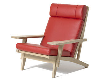 现代风格扶手椅 - GE 375 - Getama Danmark - 皮质 / Hans J. Wegner 设计