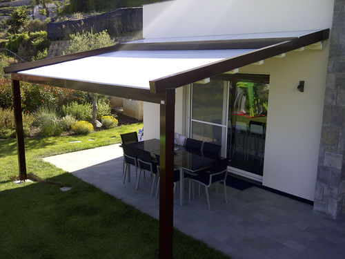 临墙凉棚架 - A2 COMPACT - KE Outdoor Design - 铝制 / 布料 / 帆布棚顶