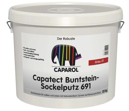 砌面涂料 - CAPATECT-BUNTSTEIN-SOCKELPUTZ 691 - Caparol - 末道 / 隔热 / 室外