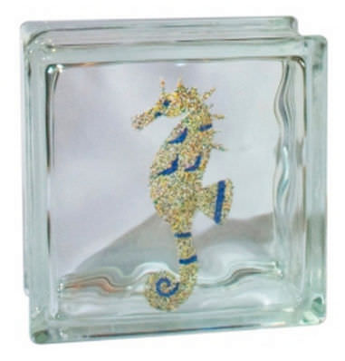 正方形玻璃方砖 - ART : SEAHORSE - Pittsburgh Corning - 有色
