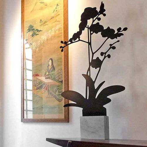 意大利Carrere大理石雕塑 - ORCHID - Logical Space design - 铝制 / 独立式 / 白色
