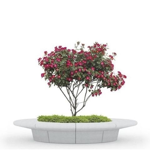 人造石花坛 - COROLLA - BELLITALIA - 圆形 / 模块化 / 集成长凳