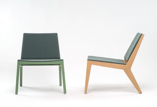 现代风格壁炉椅 - WOOD ME LOUNGER  - De Vorm - 皮质 / 布料 / 胶合板