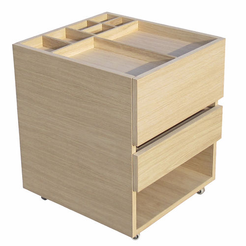 栎木抽屉文件柜 - PRIVATE DESK - Nonjetable - 2 屉式 / 脚轮