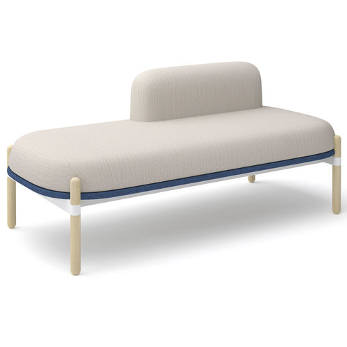 现代风格软包长凳 - CAPSULE BENCH - Casala - 布料 / 橡木桌脚 / 漆钢
