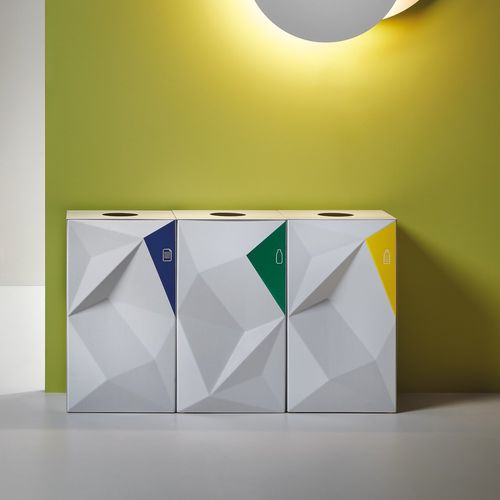 公共垃圾桶 - VEVEY - Made Design Barcelona - 垃圾分类 / 金属板 / 聚苯乙烯