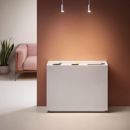 公共垃圾桶 - ZELL - Made Design Barcelona - 垃圾分类 / 金属板 / 带盖