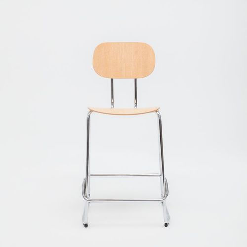 模压胶合板办公室凳子 - NEW SCHOOL - MDD - 金属桌脚 / 带脚凳 / 人体工学