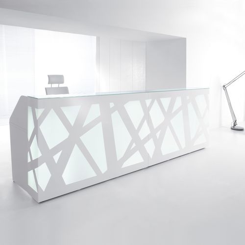 Plexiglas®宝克力前台接待桌 - ZIG-ZAG - MDD - 金属 / 玻璃 / MDF