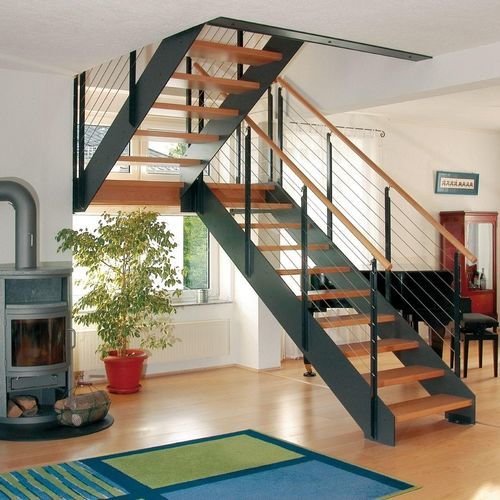 L型楼梯 - LOFT 5328H - Créateur d'escaliers Treppenmeister - 木台阶 / 玻璃 / 家用
