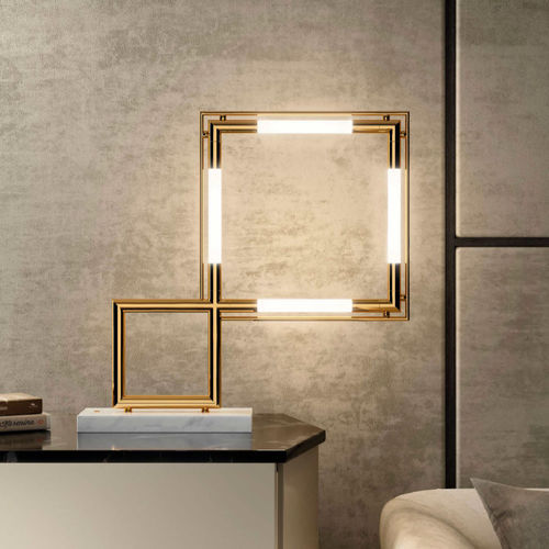 台灯 - QUADRO - lumen center italia srl - 黄铜 / 大理石 / 现代风格