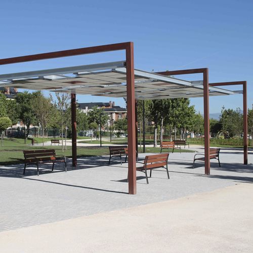 表面安装凉棚架 - PERGOLA U SYSTEM - URBADIS Microarquitectura - 钢 / 电镀钢 / 定制