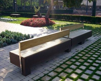 现代风格公共长椅 - AJC - URBADIS Microarquitectura - HPL / 带椅背