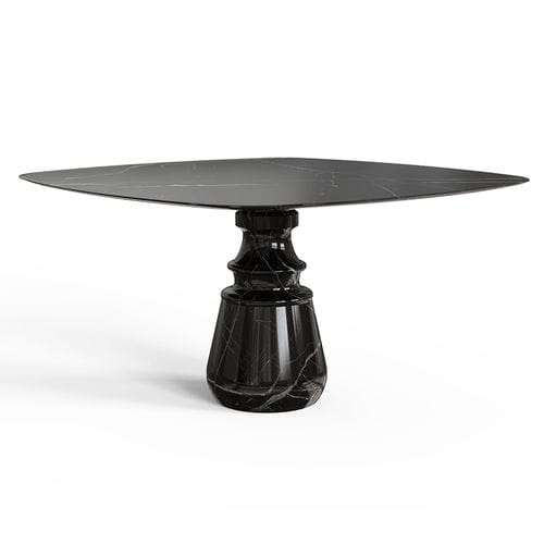 现代风格餐桌 - PIETRA NERO MARQUINA - BOCA DO LOBO - 大理石 / 大理石底座桌脚 / 正方形