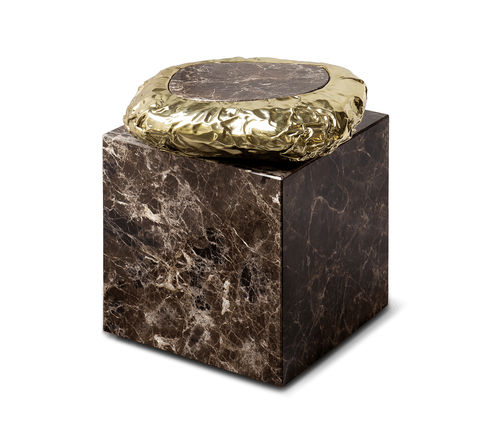 现代风格边桌 - STONEHENGE - BOCA DO LOBO - 抛光黄铜 / 大理石 / 大理石底座桌脚