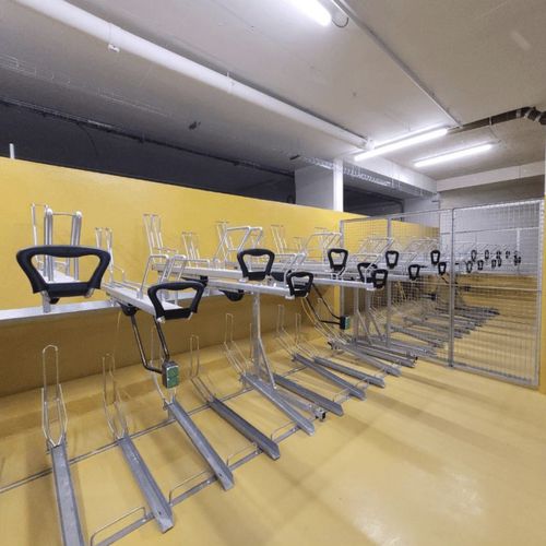 落地式自行车架 - VELOPORT-PREMIUM-26 - NORCOR MOB.URBAIN - 双层 / 公共空间 / 用于停车场