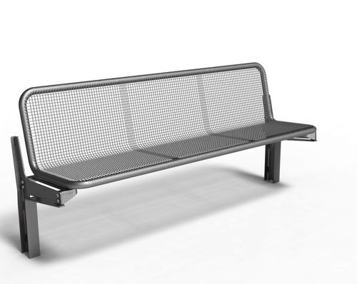 现代风格公共长椅 - MAILLE ACIER P-180 HR - NORCOR MOB.URBAIN - 钢 / 网眼 / 带椅背