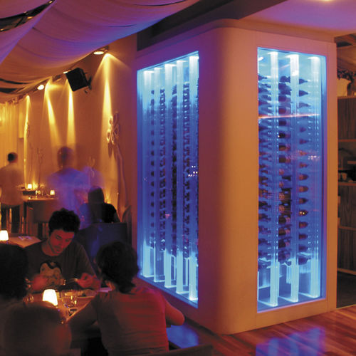 专业葡萄酒柜 - LEBIDERYA RESTAURANT - Focus Wine Cellars - 嵌入式 / 金属 / 玻璃门