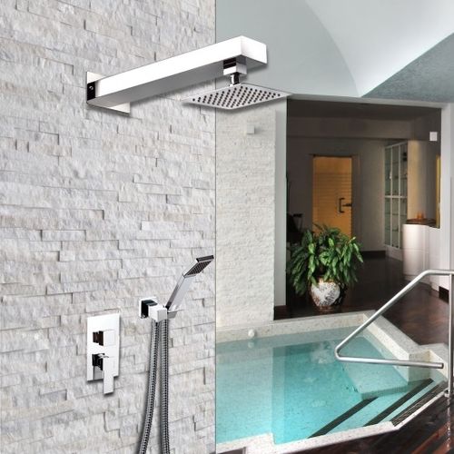 壁挂淋浴套件 - DEBR02Q - Ama Luxury Shower - 现代风格 / 带有手持淋浴喷头 / 带固定莲蓬头