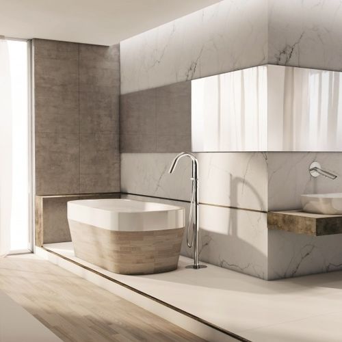 浴缸调温龙头 - AT18500L - Ama Luxury Shower - 落地式 / 不锈钢 / 浴室