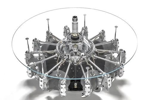 航空茶几 - AIR-TAV0113 AIRPLANE RADIAL ENGINE - Arteinmotion - 工业设计风格 / 玻璃 / 铝制