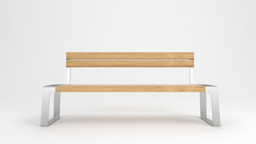 现代风格公共长椅 - MURTON - Factory Street Furniture - 木质 / 不锈钢 / 带椅背