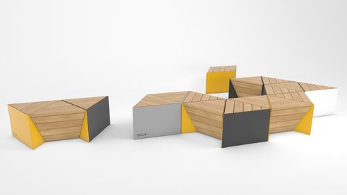 现代风格公共长椅 - SONOBE - Factory Street Furniture - 硬木 / 松木 / 落叶松木