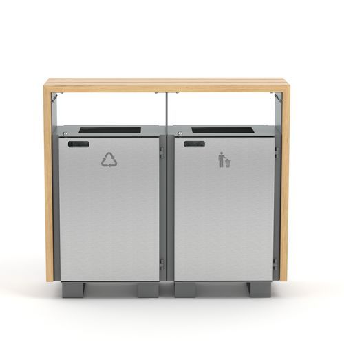 公共垃圾桶 - Bloc - Factory Street Furniture - 垃圾分类 / 独立式 / 木质