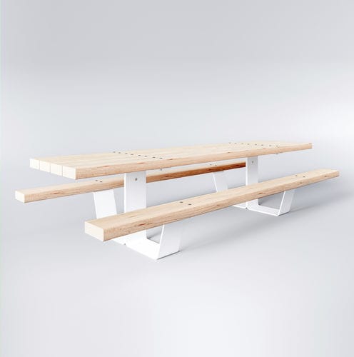 现代风格野餐桌 - PIK - Factory Street Furniture - 实木 / 镀锌钢桌脚 / 长方形