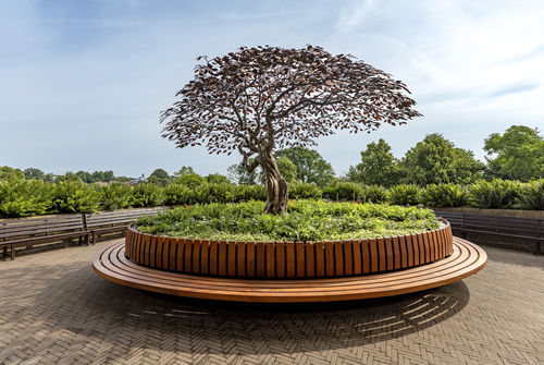 木质花坛 - CUBIT - Factory Street Furniture - 耐候钢 / 模块化 / 集成长凳