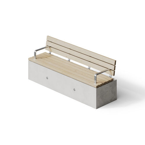 现代风格公共长椅 - SOCA Lengthways Slat Seat - Factory Street Furniture - 木质 / 钢筋混凝土 / 金属
