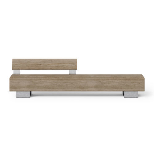 现代风格公共长椅 - BEAM DOUBLE SEAT - Factory Street Furniture - 电镀钢 / 实木 / 栎木
