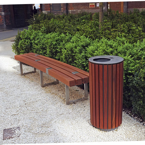 公共垃圾桶 - BOORT - Factory Street Furniture - 不锈钢 / 木质 / 带烟灰缸
