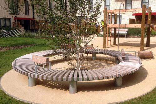 电镀钢护树架 - QUAY - Factory Street Furniture - 木质 / 带公共长椅