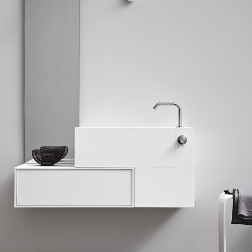 悬挂式台盆 - ARGO - Rexa Design - Corian®可丽耐 / 集成抽屉 / L形