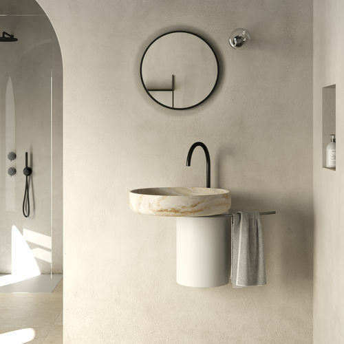 悬吊台盆 - Rexa Design - 大理石 / Corian®可丽耐 / 带毛巾架