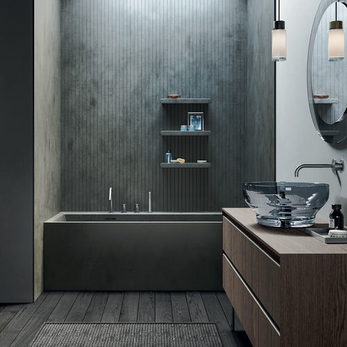 放置式浴缸 - Unico - Rexa Design - 靠墙 / 住宅用 / Corian®可丽耐