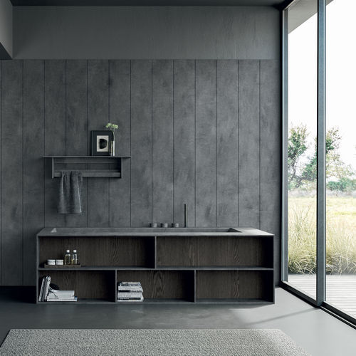放置式浴缸 - Book - Rexa Design - 靠墙 / 住宅用 / Corian®可丽耐