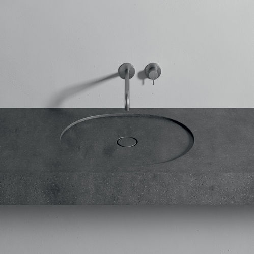 悬挂式台盆 - FLAT - Rexa Design - Corian®可丽耐 / 带台面 / 椭圆