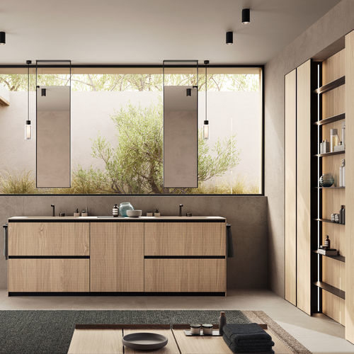 双台盆柜 - MOODE - Rexa Design - 壁挂式 / 栎木 / Corian®可丽耐