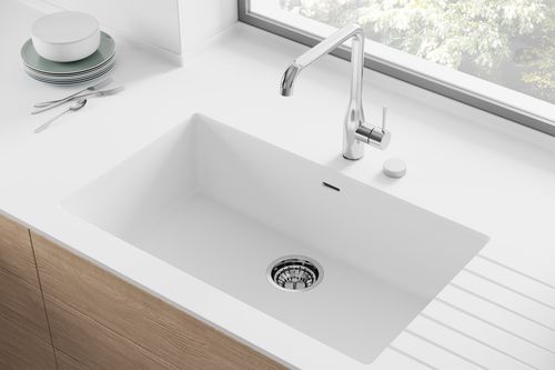 单槽厨房水槽 - DUPONT-965 - Hasenkopf - 带沥水架 / Corian®可丽耐 / 整体式