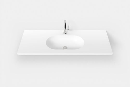 嵌入式台盆 - FONTANA FCU2 - Hasenkopf - Corian®可丽耐 / 带台面 / 带调温水龙头