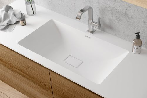 嵌入式台盆 - MIRAKLON FMS2 - Hasenkopf - Corian®可丽耐 / 带台面 / 带调温水龙头